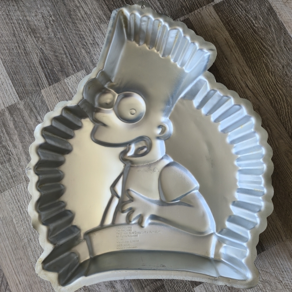 Wilton Bart Simpson Vintage 90s Aluminium Cake Pan Bakeware Mold 2105-9002 Retro - Picture 3 of 5